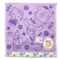 Japan Sanrio Jacquard Towel Handkerchief - Characters / Purple Flower - 1