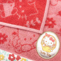 Japan Sanrio Jacquard Towel Handkerchief - Characters / Pink Red Flower - 2