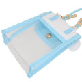 Japan Sanrio Gadget Phone & Card Shoulder Pouch Crossbody Bag - Cinnamoroll / Transparent Fluffy Face - 2