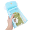 Japan Sanrio Gadget Phone & Card Shoulder Pouch Crossbody Bag - Cinnamoroll / Transparent Fluffy Face - 4