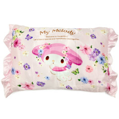 Japan Sanrio Silky Touch Pillow Cover - My Melody / Flower