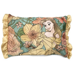 Japan Disney Silky Touch Pillow Cover - Belle / Flower