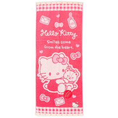 Japan Sanrio Jacquard Face Towel - Hello Kitty Hug Tiny Chum Red