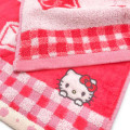 Japan Sanrio Jacquard Face Towel - Hello Kitty Hug Tiny Chum Red - 2