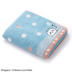 Japan Chiikawa Embroidery Face Towel - Chiikawa / Blue Dots