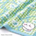 Japan Chiikawa Embroidery Face Towel - Chiikawa / Gingham Green Blue - 2