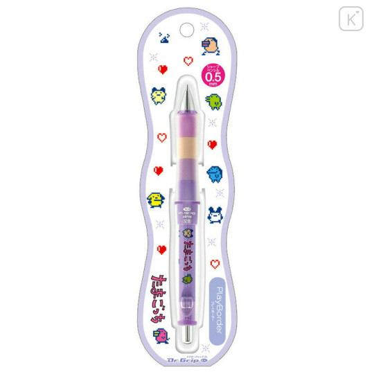 Japan Tamagotchi Dr. Grip Play Border Shaker Mechanical Pencil - Purple - 1