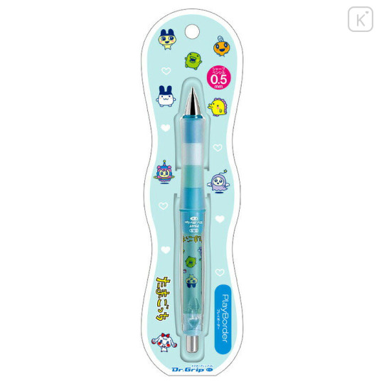 Japan Tamagotchi Dr. Grip Play Border Shaker Mechanical Pencil - Blue Green - 1