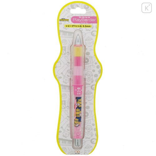 Japan Minions Dr. Grip Play Border Shaker Mechanical Pencil - Bello Banana Pink - 1