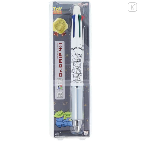 Japan Disney Dr. Grip 4+1 Multi Pen & Mechanical Pencil - Little Green Men Aliens - 1