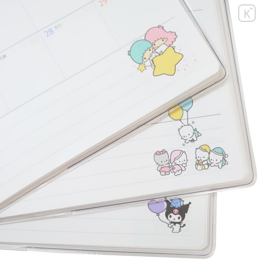 Japan Sanrio B6 Planner Monthly Schedule Book - Characters / Reading Pink 2025 - 6