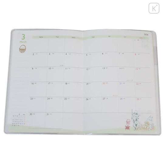 Japan Moomin B6 Planner Monthly Schedule Book - Little My / Red Flower 2025 - 8