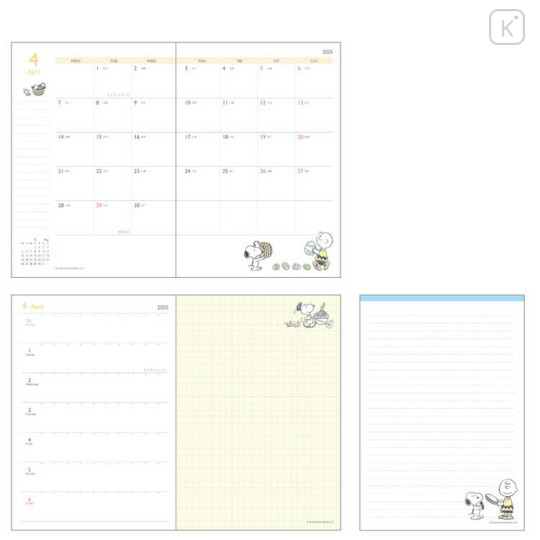 Japan Peanuts B6 Planner Weekly Schedule Book - Snoopy / Slider Pocket Climb Tree 2025 - 3