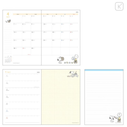 Japan Peanuts B6 Planner Weekly Schedule Book - Snoopy / 2025 - 3