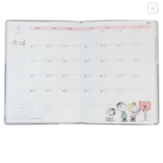 Japan Peanuts A6 Planner Monthly Schedule Book - Snoopy / Ghost 2025 - 7