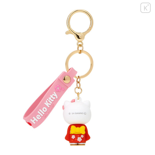 Japan Sanrio Rubber 3D Keychain - Hello Kitty / Wafuku - 2