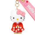 Japan Sanrio Rubber 3D Keychain - Hello Kitty / Wafuku - 3