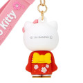 Japan Sanrio Rubber 3D Keychain - Hello Kitty / Wafuku - 4