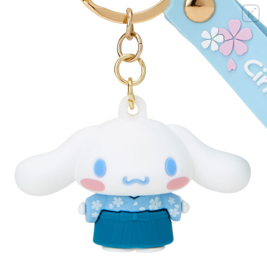 Japan Sanrio Rubber 3D Keychain - Cinnamoroll / Wafuku - 3