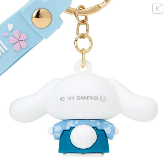 Japan Sanrio Rubber 3D Keychain - Cinnamoroll / Wafuku - 4