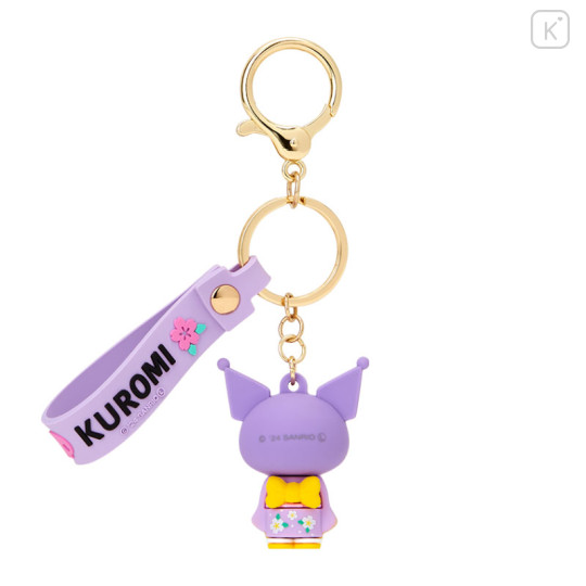 Japan Sanrio Rubber 3D Keychain - Kuromi / Wafuku - 2