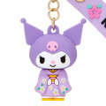 Japan Sanrio Rubber 3D Keychain - Kuromi / Wafuku - 3