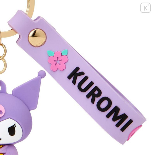 Japan Sanrio Rubber 3D Keychain - Kuromi / Wafuku - 5