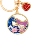 Japan Sanrio Cast Ring Keychain - Kuromi / Kimono - 2