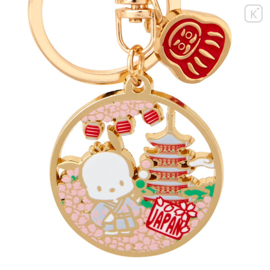 Japan Sanrio Cast Ring Keychain - Pochacco / Kimono - 2