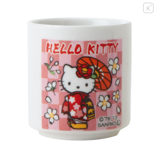 Japan Sanrio Ceramic Sake Cup Set - Hello Kitty : Kimono - 2