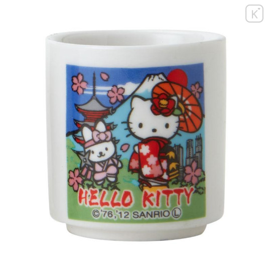Japan Sanrio Ceramic Sake Cup Set - Hello Kitty : Kimono - 4