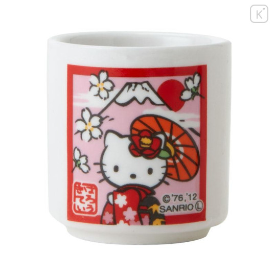 Japan Sanrio Ceramic Sake Cup 5pcs - Hello Kitty / Kimono - 5