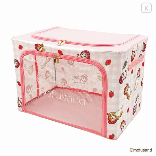 Japan Mofusand Foldable Storage Case (L) - Cat / Strawberry Nyan - 1