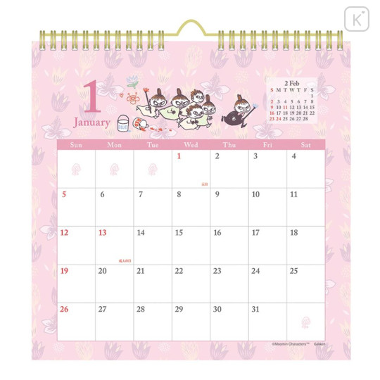 Japan Moomin Wall Calendar (M) - Little My / Pink 2025 - 2