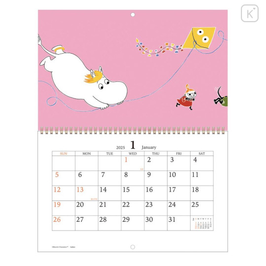 Japan Moomin Wall Calendar (L) - Characters / Drawing 2025 - 2