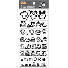 Japan Tamagotchi 4 Size Sticker - Black & White