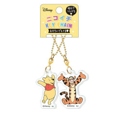 Japan Disney Acrylic Keychain Connecting Set - Pooh & Tigger / Retro