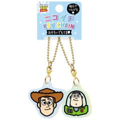 Japan Disney Acrylic Keychain Connecting Set - Buzz Lightyear & Woodstock / Face