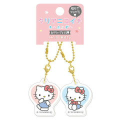 Japan Sanrio Acrylic Keychain Connecting Set - Hello Kitty