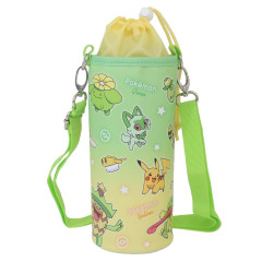 Japan Pokemon Plastic Bottle Holder - Fidough & Pikachu & Sprigatito / Gradient Green & Yellow #43802