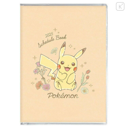 Japan Pokemon A6 Planner Monthly Schedule Book - Pikachu / Orange 2025 - 1