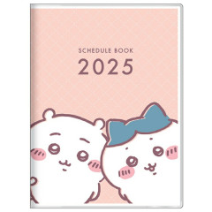 Japan Chiikawa A6 Planner Monthly Schedule Book - Chiikawa & Hachiware & Rabbit / Pink 2025