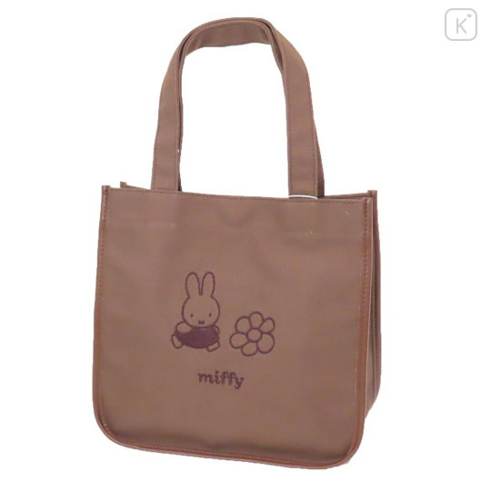 Japan Miffy Mini Tote Bag - Miffy / Flower Brown - 1