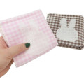 Japan Miffy Mini Towel Jacquard Handkerchief - Miffy / Strawberry Pink Gingham - 3