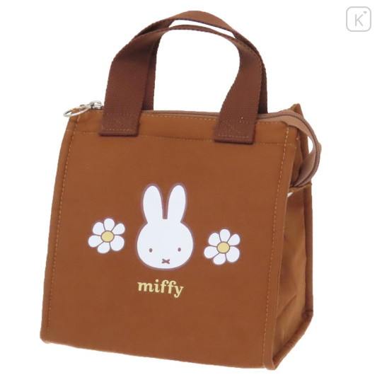 Japan Miffy Insulated Cooler Lunch Bag - Miffy / Flower Brown - 1