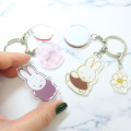 Japan Miffy Acrylic Keychain 3 Charm - Miffy / Flower Brown - 2