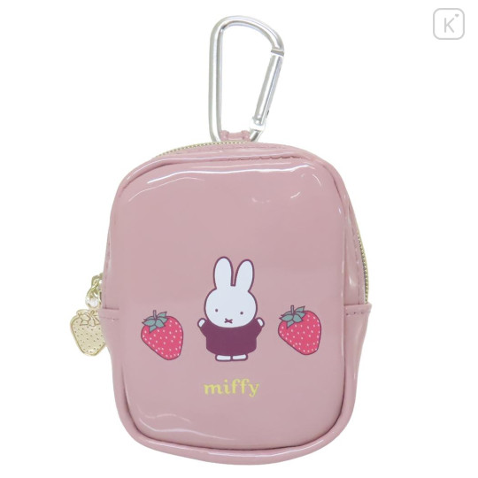 Japan Miffy Square Mini Pouch - Miffy / Strawberry Pink - 1