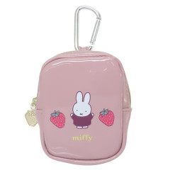 Japan Miffy Square Mini Pouch - Miffy / Strawberry Pink