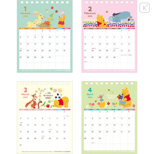 Japan Disney Desk Calendar - Pooh / Friends 2025 - 2