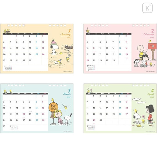 Japan Peanuts Desk Calendar - Snoopy : Colorful 2025 - 2